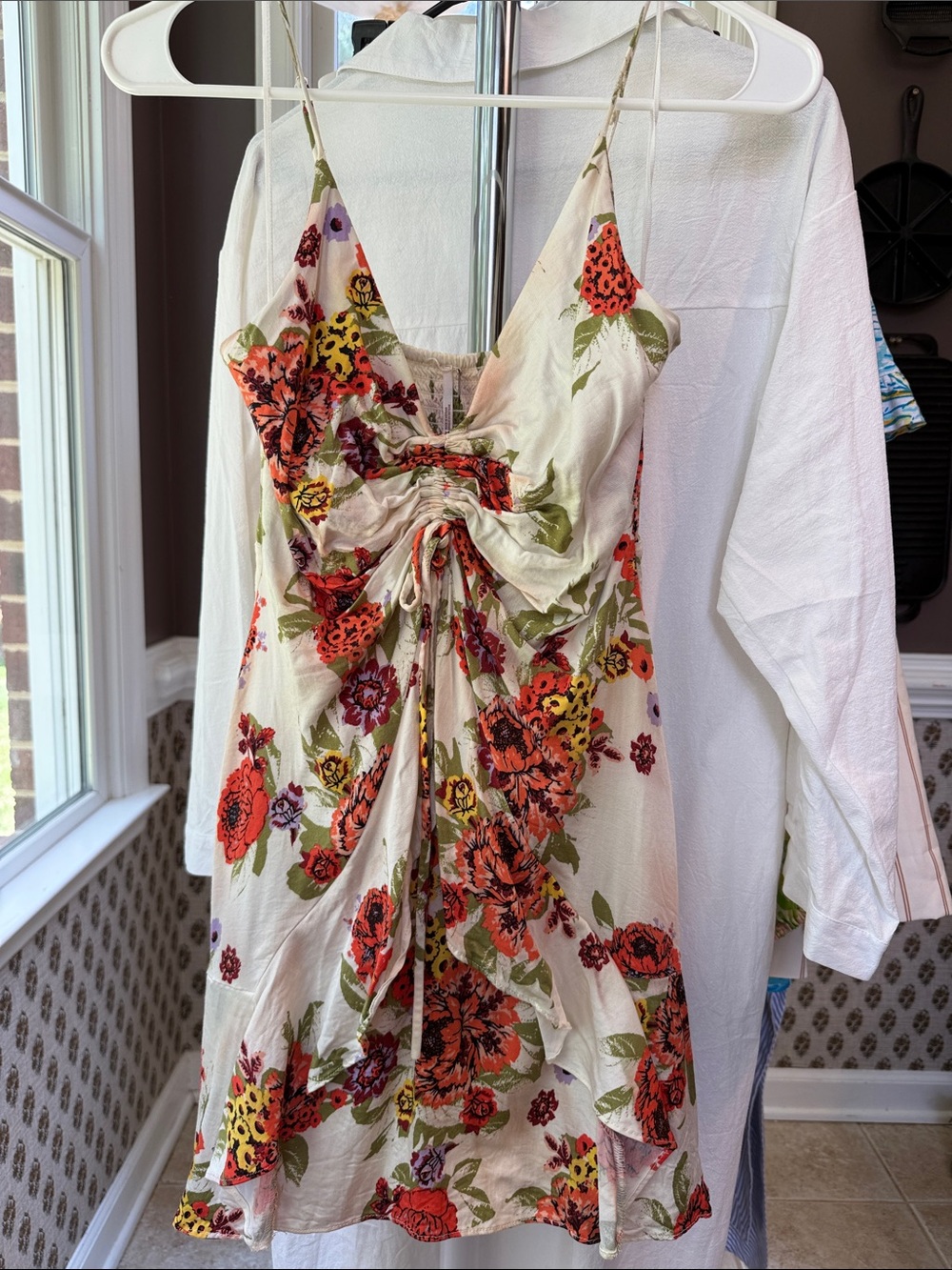 Free People Cream Floral Mini Dress